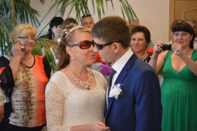 В Петропавловском районе поженилась незрячая пара