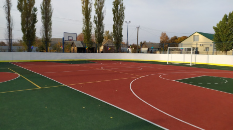 В школе новоусманского села Рождественская Хава сделали спортплощадку