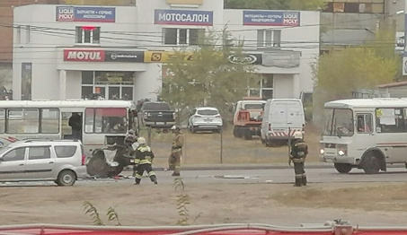 В Воронеже 3 пассажира маршрутки пострадали в лобовом столкновении с автобусом