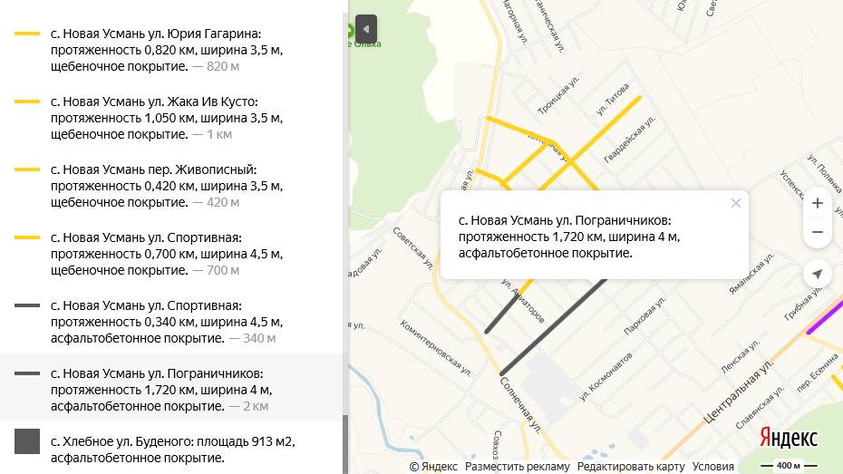 В Новоусманском районе сделали интерактивную карту дорожных работ на 2020 год