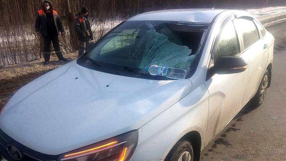 Глыба льда с фуры пробила стекло «Весты» и едва не убила водителя в Воронежской области