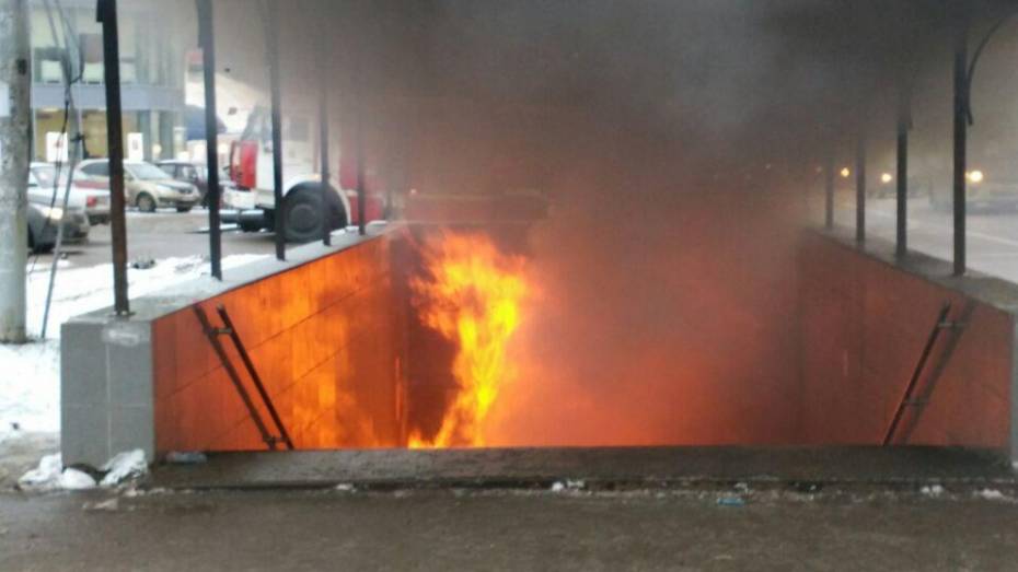 В Воронеже потушили пожар в киоске с шаурмой 