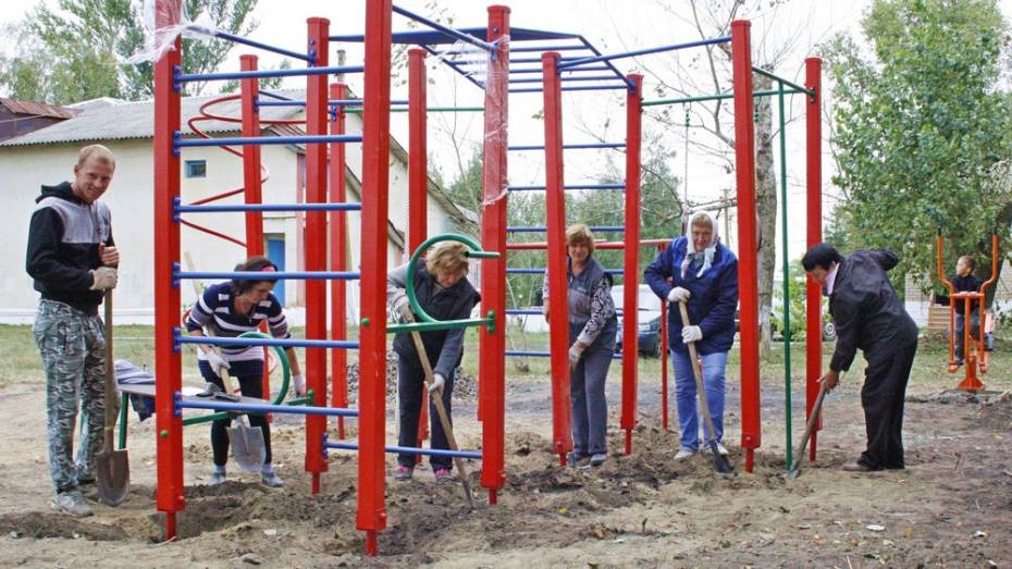 В аннинском селе ТОСовцы установили детскую спортивную площадку