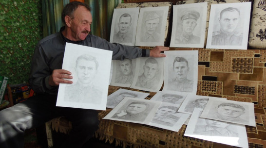 Верхнемамонец нарисовал 17 портретов ветеранов к юбилею Победы