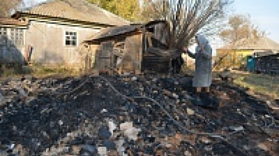 В Нижнедевицком селе сгорели дом, два сарая и три гектара сухой травы