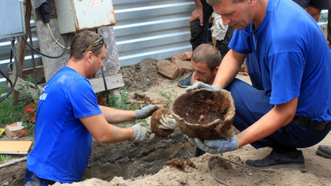 На строительной площадке в Левобережном районе Воронежа нашли останки бойца Красной армии