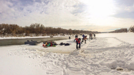 Воронежские экстремалы проплыли по Дону 7 км на льдине