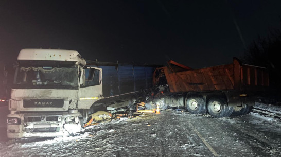 Два КамАЗа попали в страшную аварию в Воронежской области: есть пострадавший