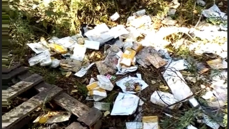 Свалка в лесу с воронежскими посылками «Почты России» попала на видео
