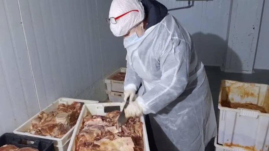Появилось новое видео из цеха в Воронеже с опасным для жизни мясом для шаурмы