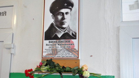 На родине первого лискинского Героя Советского Союза Василия Виневитина открыли памятный знак