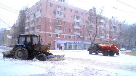 За ночь в Воронеже коммунальщики израсходовали 869 т песко-соляной смеси