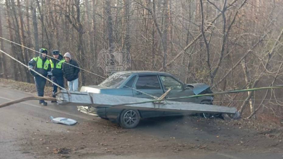 Пробка сковала воронежскую улицу из-за ДТП с заваленным столбом