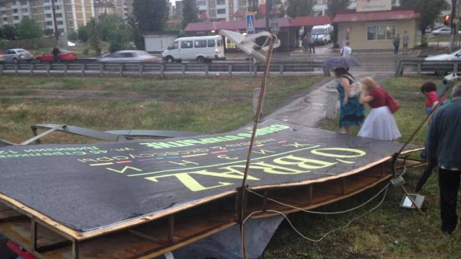 СК проводит проверку  по факту падения в Воронеже рекламного щита на мужчину и ребенка 