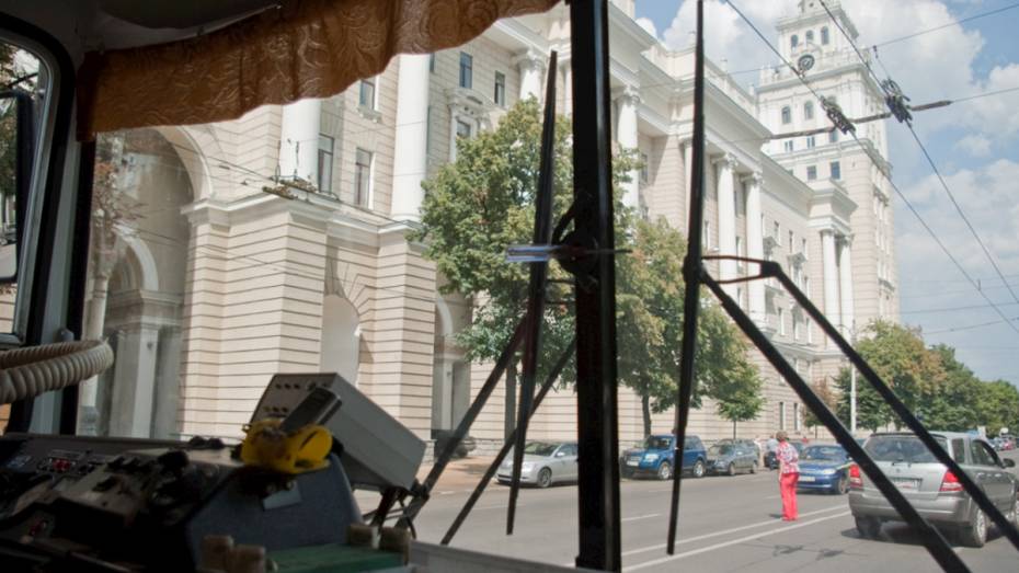 Из-за упавших в центре Воронежа столбов отменили движение троллейбусов