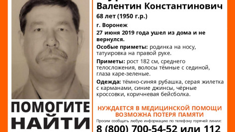 В воронежском Придонском пропал 68-летний мужчина с провалами в памяти