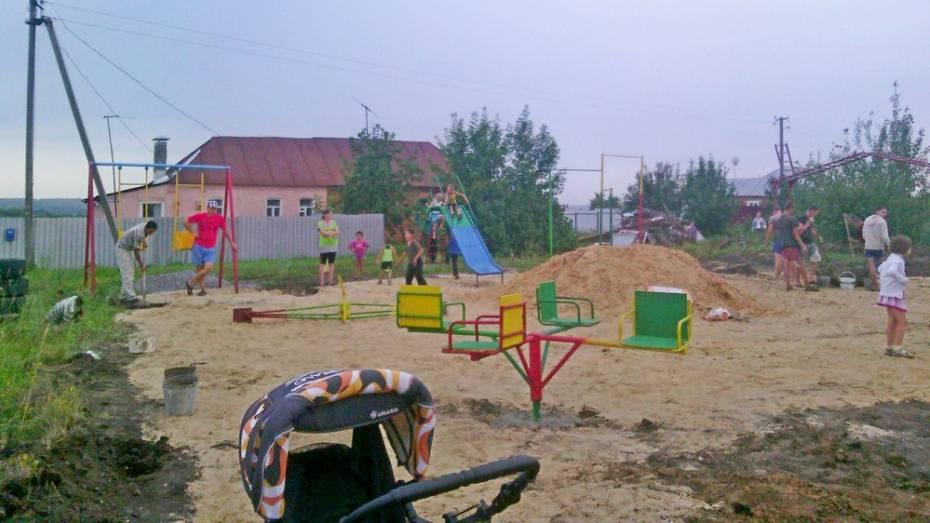 В новоусманском селе местные жители установили игровую площадку для 90 детей