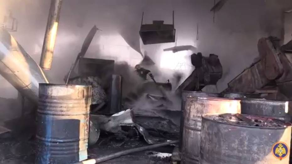 Спасатели опубликовали видео тушения пожара на складе с каучуком в Воронеже