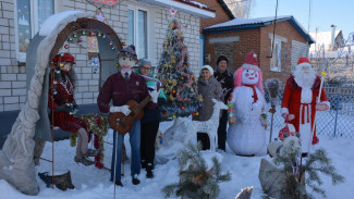 Супруги из каширского села Старина украсили двор самодельными новогодними фигурами