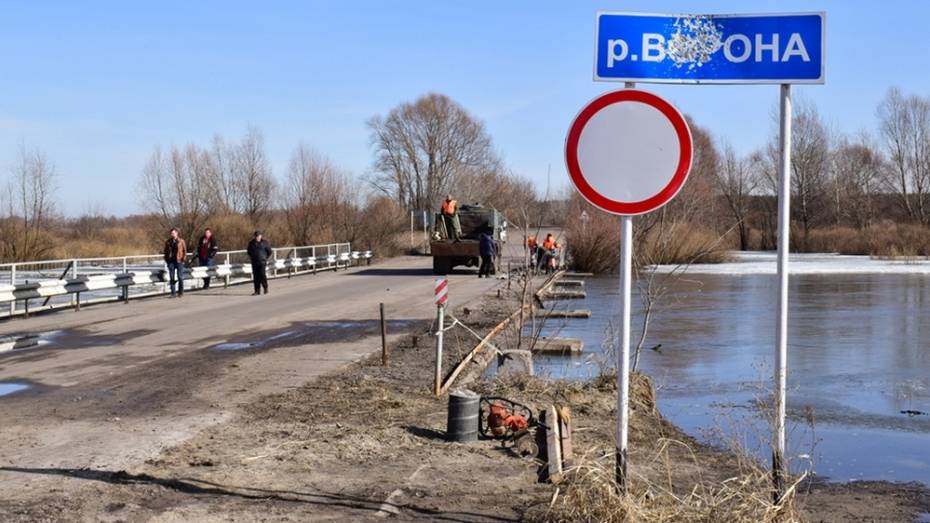 В грибановском селе вода на реке Вороне поднялась до уровня моста