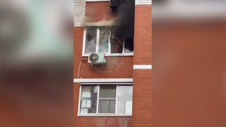 В Воронеже на улице Владимира Невского загорелась квартира: видео