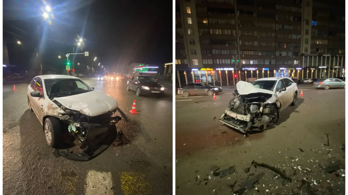 Маршрутка и две иномарки попали в ДТП возле педуниверситета в Воронеже