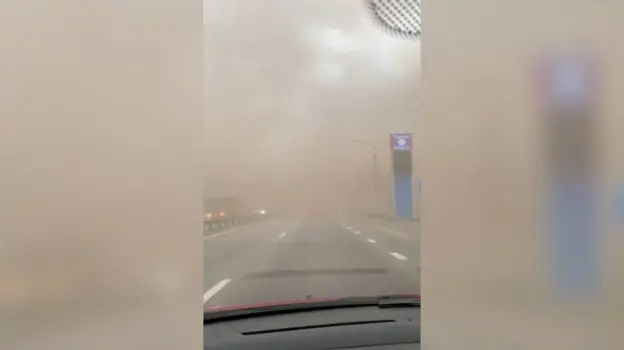 Песчаная буря попала на видео под Воронежем