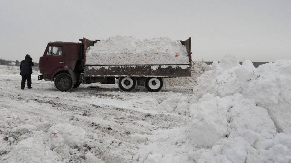 Воронежские коммунальщики вновь вывезли грязный снег на водохранилище