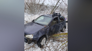 В Воронежской области «Лада Калина» вылетела в кювет и врезалась в дерево