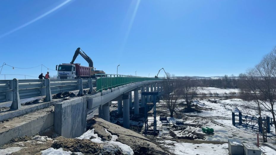 Воронежский губернатор опубликовал снимки с места ремонта моста через реку Тихая Сосна