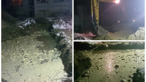 В воронежском микрорайоне Лесная поляна строители повредили водопровод 