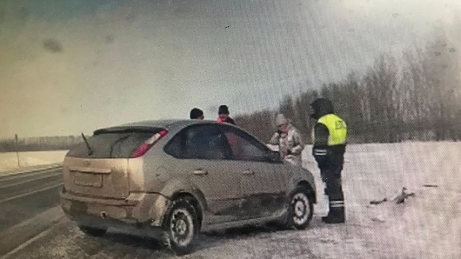  Грибановские автоинспекторы помогли замерзающей на трассе женщине-водителю