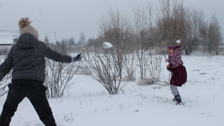 В Борисоглебске выпал снег