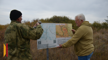 В Верхнемамонском районе заменили баннер на Осетровском плацдарме