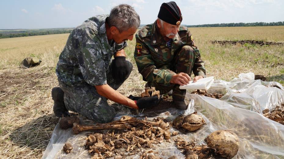 В Воронежской области поисковики нашли останки 11 красноармейцев в итальянском блиндаже