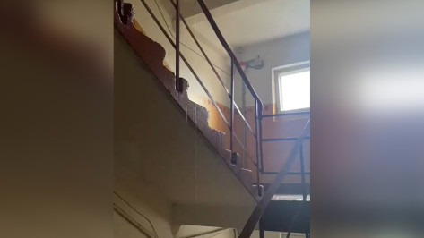 Жители воронежского райцентра сняли на видео водопад в подъезде жилого дома