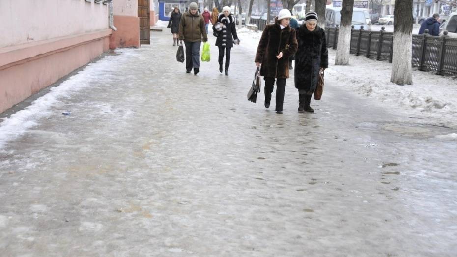 В Воронежской области за 2 недели из-за гололеда пострадали 2504 человека