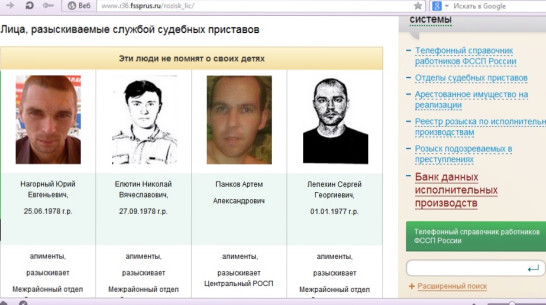 Воронежские приставы размещают портреты должников в Интернете    