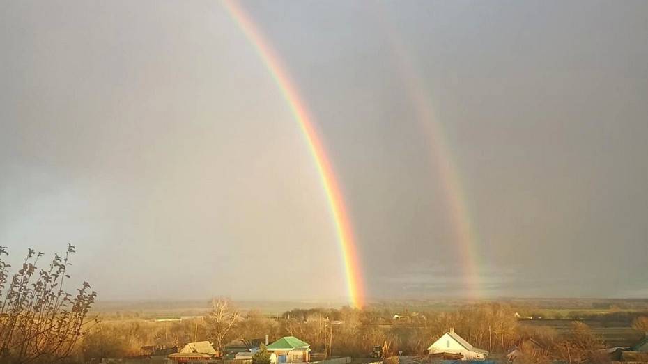 Двойную радугу в ноябре увидели жители Терновского района