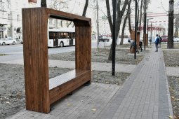 В Ленинском районе Воронежа продолжили строительство нового сквера