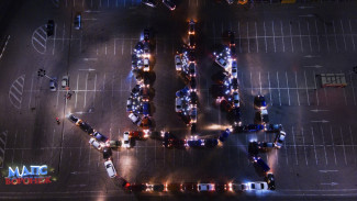 Воронежские автомобилисты выстроили изображение «Меркурия» ко Дню города