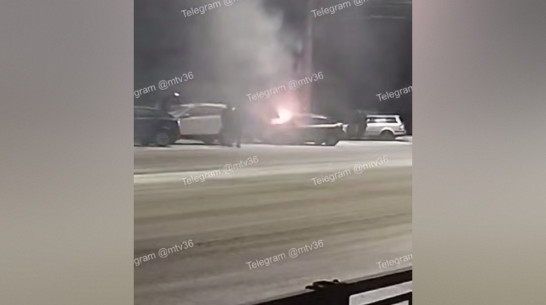 В Воронеже на улице Волгоградской загорелась машина