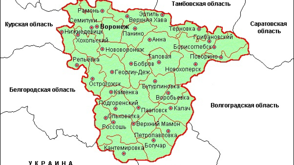 Карта белгородской и курской области с районами и деревнями и дорогами и реками