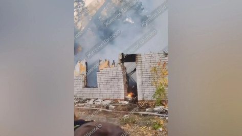В Воронеже произошел пожар на территории недостроенного комплекса института МЧС в Шилово