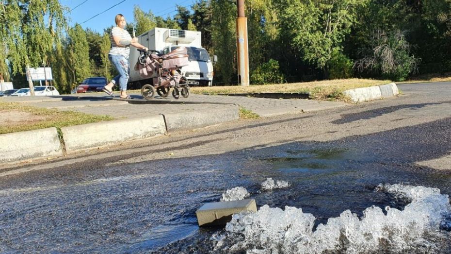  На улице Южно-Моравской в Воронеже прорвало водопровод