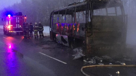 В соседнем регионе дотла сгорел автобус, направлявшийся в Воронеж
