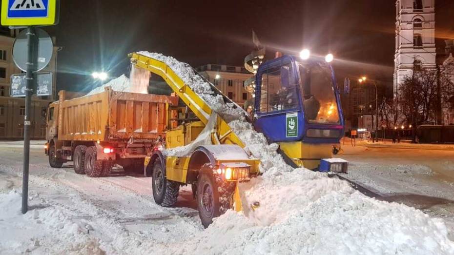 За ночь коммунальщики вывезли из Воронежа рекордный объем снега