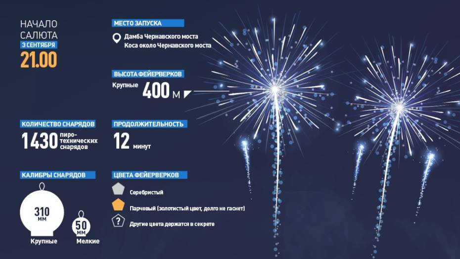 Инфографика РИА «Воронеж». Чем удивит салют на День города-2016
