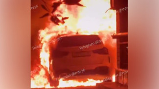 В центре Воронежа сгорел BMW: видео