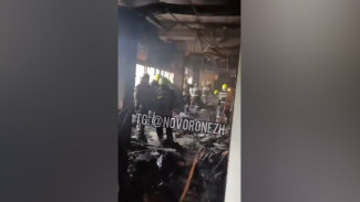 Появилось видео последствий пожара в торговом центре Нововоронежа